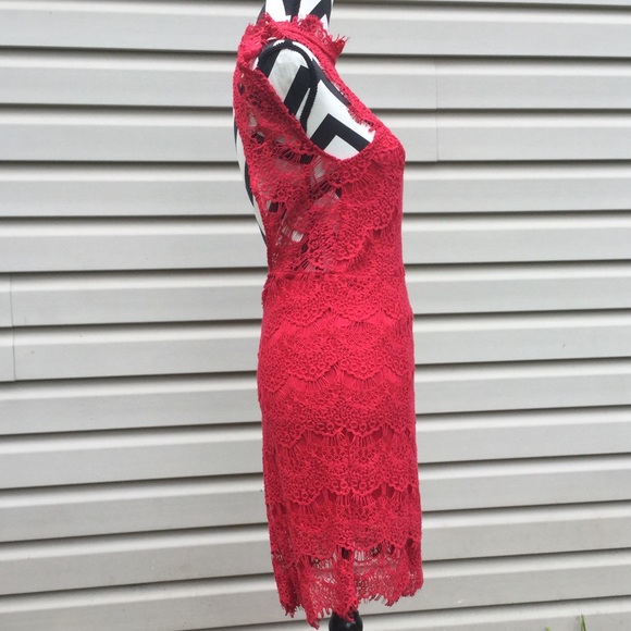 NWT Free People Red Lace Daydream Bodycon Dress - Picture 7 of 8